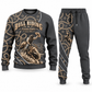 Bull Riding Curved Panel sweater and jogger combo, charcoal view with name and Since 2005 artwork