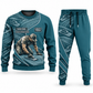Concrete Finisher Curved Panel sweater and jogger combo, teal view with name and company artwork