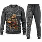 Electrician Curved Panel sweater and jogger combo, charcoal view with name and company artwork