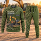 Excavator Operator Curved Panel sweater and jogger combo, hero view with name and company artwork