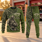 Firefighter Curved Panel sweater and jogger combo, hero view with name and company artwork