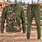 Logger Curved Panel sweater and jogger combo, hero view with name and company artwork