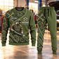 Mechanic Curved Panel sweater and jogger combo, hero view with name and company artwork