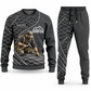 Roofer Curved Panel sweater and jogger combo, charcoal view with name and company artwork
