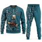 Sprinkler Fitter Curved Panel sweater and jogger combo, teal view with name and company artwork