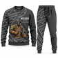 Welder Curved Panel sweater and jogger combo, charcoal view with name and company artwork