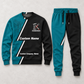 Ironworker Diagonal Stripe sweater and jogger combo, hero view with name and company artwork