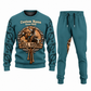 Bull Riding Central Emblem sweater and jogger combo, teal view with name and Since 2005 artwork
