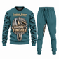 Concrete Finisher Central Emblem sweater and jogger combo, teal view with name and company artwork