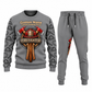 Firefighter Central Emblem sweater and jogger combo, gray view with name and company artwork
