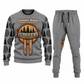 Logger Central Emblem sweater and jogger combo, gray view with name and company artwork