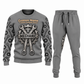 Mechanic Central Emblem sweater and jogger combo, gray view with name and company artwork