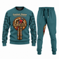 Plumber Central Emblem sweater and jogger combo, teal view with name and company artwork