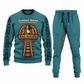 Railroader Central Emblem sweater and jogger combo, teal view with name and company artwork