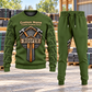 Roofer Central Emblem sweater and jogger combo, hero view with name and company artwork