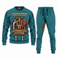 Sprinkler Fitter Central Emblem sweater and jogger combo, teal view with name and company artwork