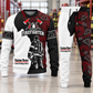 Firefighter Contrast Silhouette sweater and jogger combo, hero view with name and company artwork