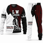 Logger Contrast Silhouette sweater and jogger combo, typography view with name and company artwork