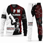 Plumber Contrast Silhouette sweater and jogger combo, typography view with name and company artwork