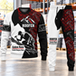 Roofer Contrast Silhouette sweater and jogger combo, hero view with name and company artwork