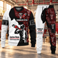 Sprinkler Fitter Contrast Silhouette sweater and jogger combo, hero view with name and company artwork