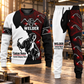 Welder Contrast Silhouette sweater and jogger combo, hero view with name and company artwork