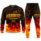 Arborist Flame Emblem sweater and jogger combo, typography view with name and company artwork