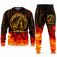 Crane Operator Flame Emblem sweater and jogger combo, emblem view with name and company artwork