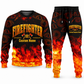 Firefighter Flame Emblem sweater and jogger combo, typography view with name and company artwork