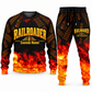 Railroader Flame Emblem sweater and jogger combo, typography view with name and company artwork