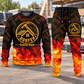 Roofer Flame Emblem sweater and jogger combo, hero view with name and company artwork