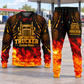 Trucker Flame Emblem sweater and jogger combo, hero view with name and company artwork