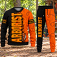 Arborist Vertical Split sweater and jogger combo, hero view with name and company artwork