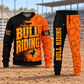 Bull Riding Vertical Split sweater and jogger combo, hero view with name and Since 2005 artwork