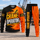 Crane Operator Vertical Split sweater and jogger combo, hero view with name and company artwork