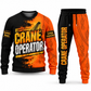 Crane Operator Vertical Split sweater and jogger combo, typography view with name and company artwork