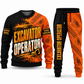 Excavator Operator Vertical Split sweater and jogger combo, typography view with name and company artwork