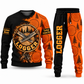 Logger Vertical Split sweater and jogger combo, emblem view with name and company artwork