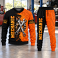 Mechanic Vertical Split sweater and jogger combo, hero view with name and company artwork