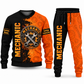Mechanic Vertical Split sweater and jogger combo, emblem view with name and company artwork