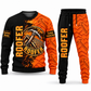 Roofer Vertical Split sweater and jogger combo, emblem view with name and company artwork