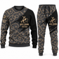 Bull Riding Diagonal Brush sweater and jogger combo, charcoal view with name and Since 2005 artwork