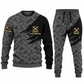Carpenter Diagonal Brush sweater and jogger combo in charcoal with personalized name and company artwork