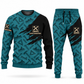 Carpenter Diagonal Brush sweater and jogger combo in teal with personalized name and company artwork