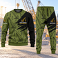 Crane Operator Diagonal Brush sweater and jogger combo, hero view with name and company artwork