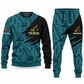 Crane Operator Diagonal Brush sweater and jogger combo, teal view with name and company artwork