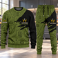 Electrician Diagonal Brush sweater and jogger combo, hero view with name and company artwork