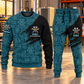 HVAC Diagonal Brush sweater and jogger combo, hero view with name and company artwork