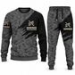 Ironworker Diagonal Brush sweater and jogger combo, charcoal view with name and company artwork