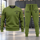 Electrician Minimal Badge sweater and jogger combo, hero view with name and company artwork